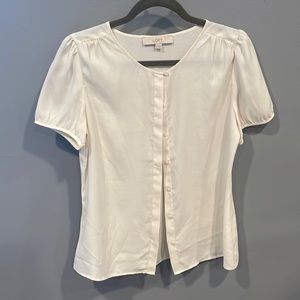 LOFT short sleeve blouse Size small in ivory